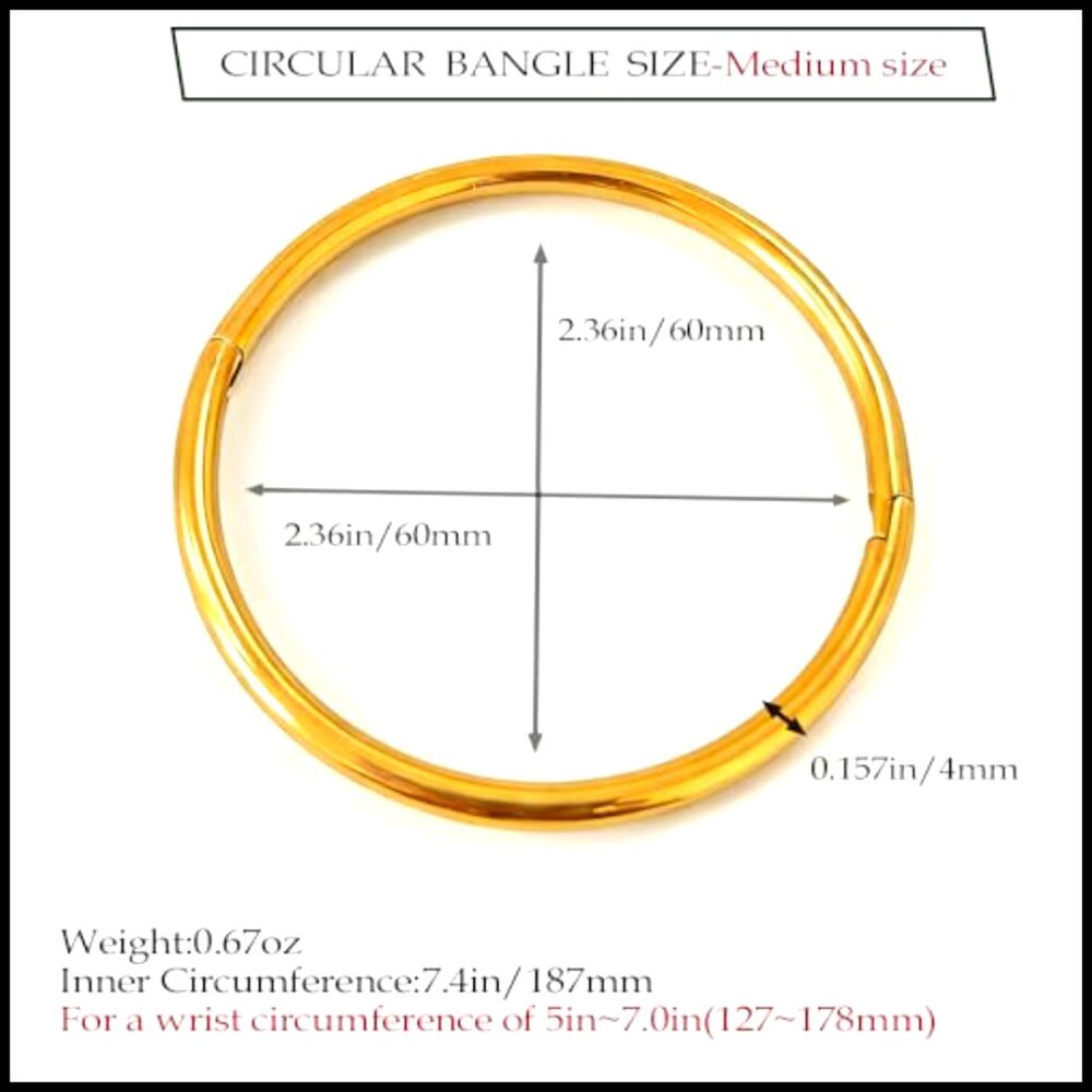 18k Gold Plated Stackable Bangle Set Minimalist E… - image 3